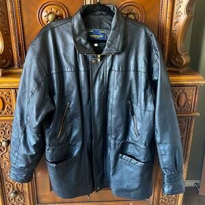 Gianni Velente Made in Italy genuine black leather fully lined Y2K Moto jacket
